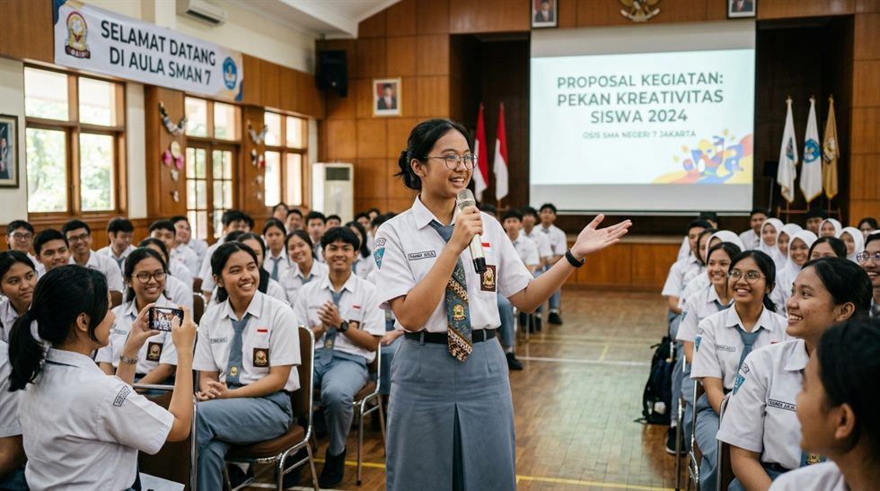 Latihan Orasi dan Presentasi Gagasan Organisasi OSIM Siswa Madrasah